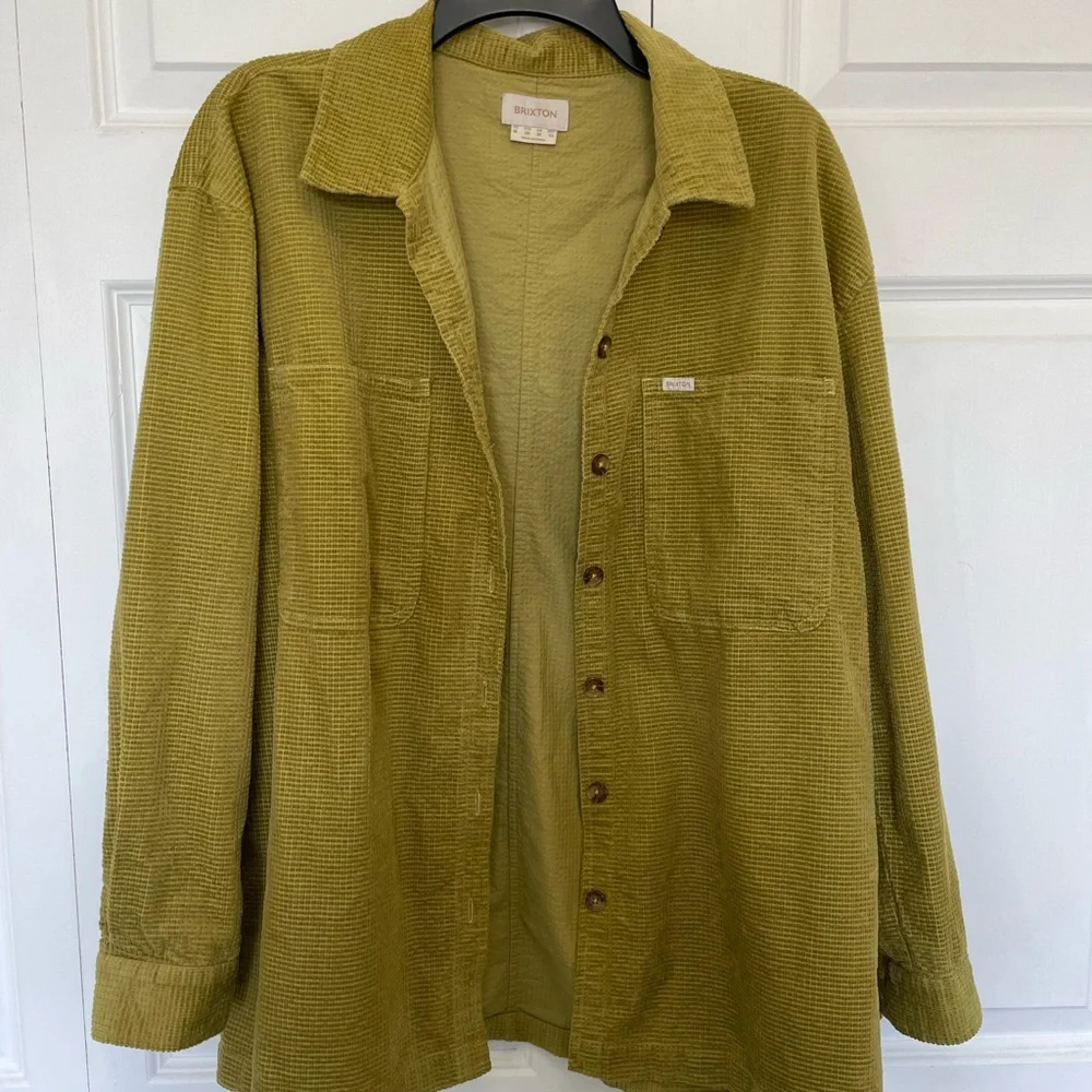 Brixton Olive Green Corduroy Shirt - Picture 3 of 11